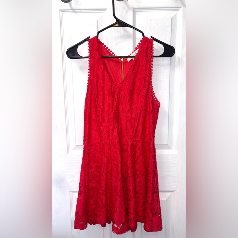 Francesca's Collections Red A-line V-neck Mini Dress  (USED)